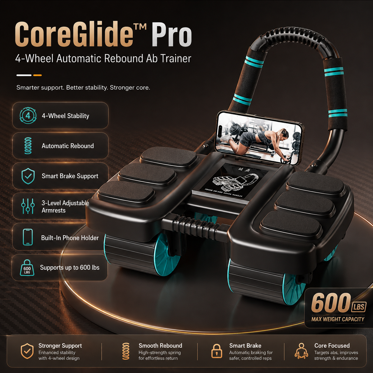 CoreGlide™ Pro – Automatic Rebound Ab Trainer.