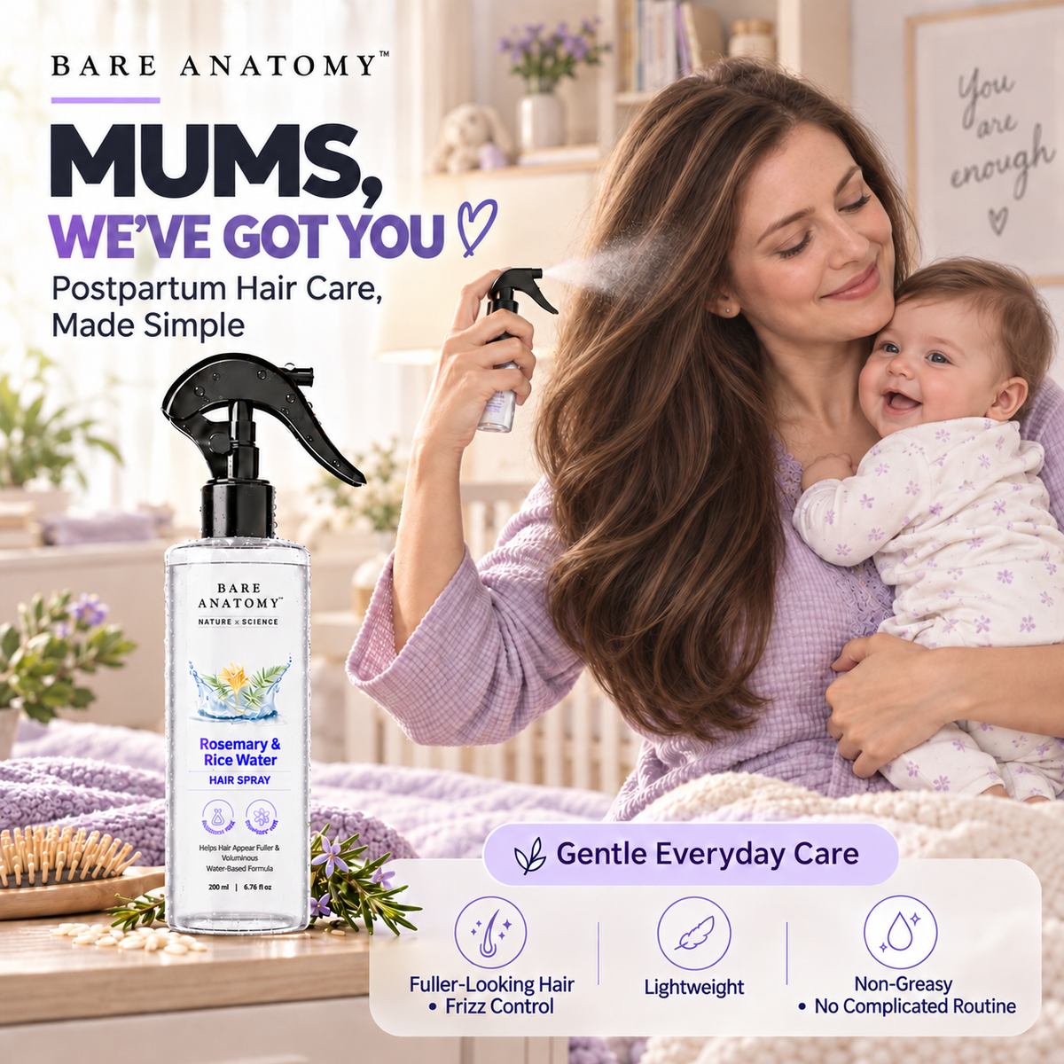 Nature x Science Rosemary Water and Rice Water |100% Natural Extract | Soft & Smooth Hair Non-Greasy & Fast Absorbing | 200 ml