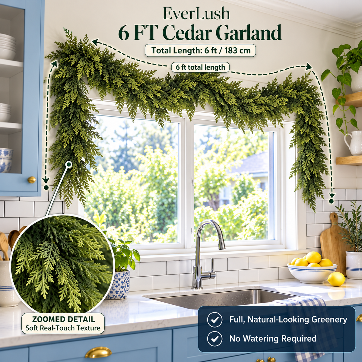 EverLush™ Real-Touch Cedar Garland