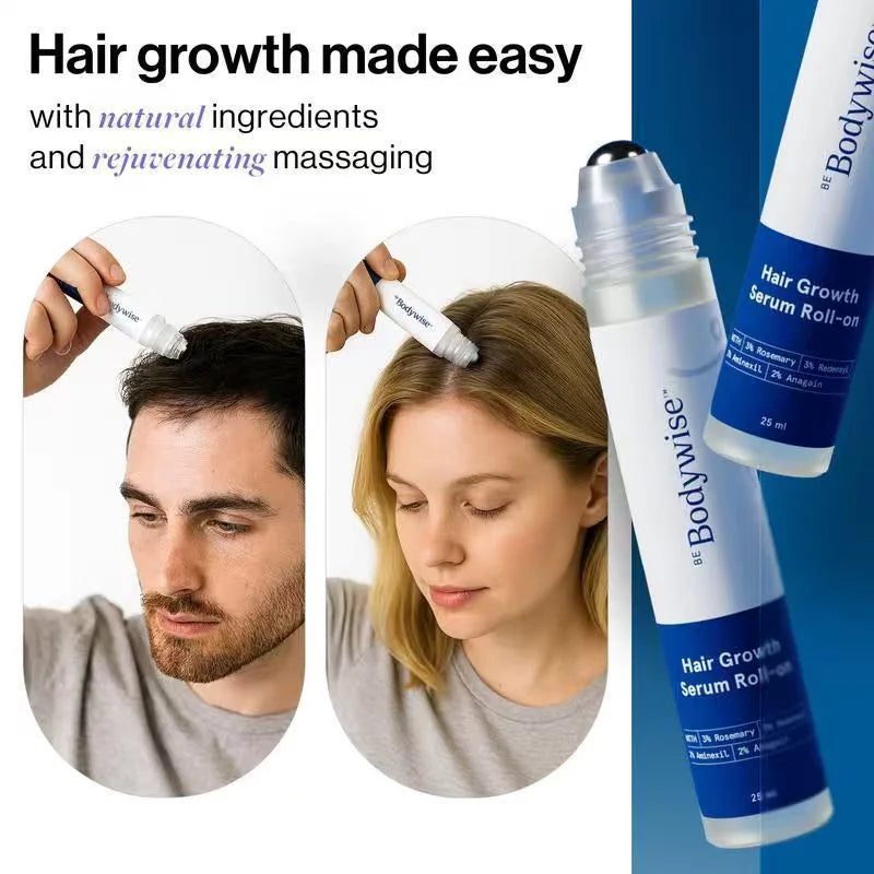 Be Bodywise 3% Natural Rosemary Extract For Thicker Hair Roller 25ml Lightweight Roll On Hair Thickening Treatment Hair Care