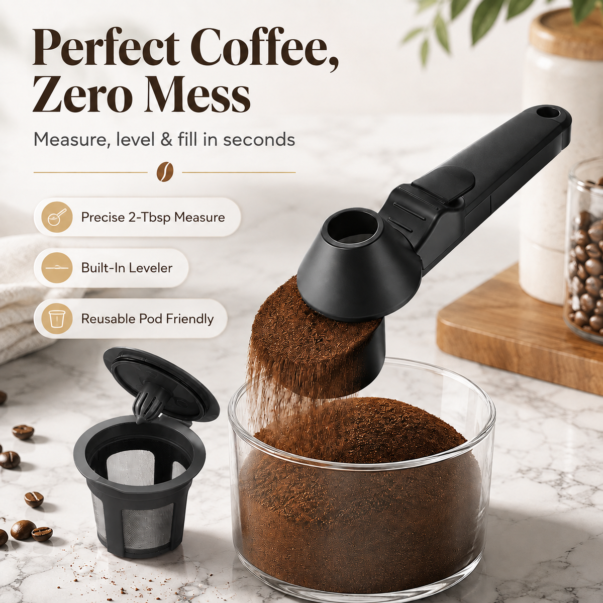 BrewScoop™ Coffee Pod Filling Tool